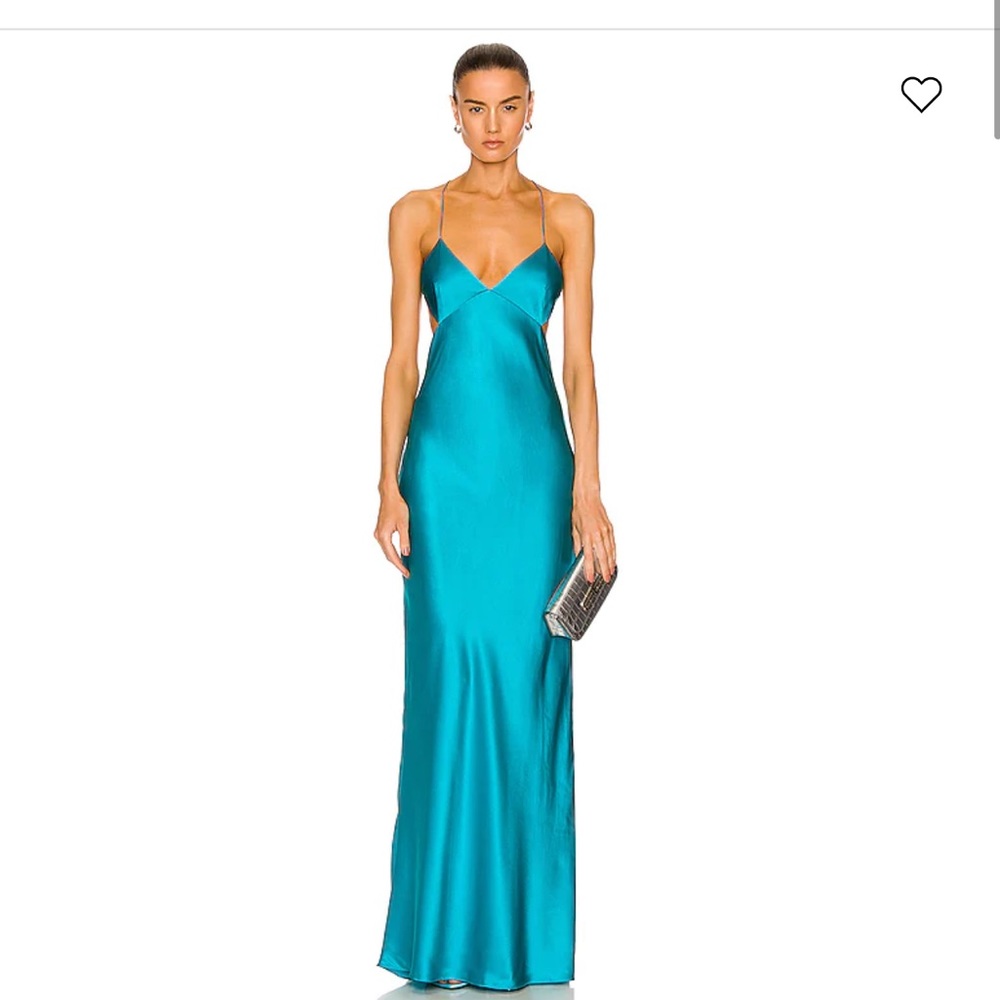 The Sei Sold Out Size 8 Aqua Silky Dress; Worn Once &  Dry cleaned Once